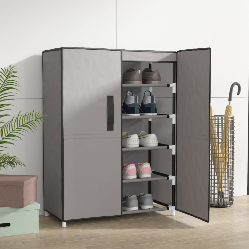 Scarpiera Nera 60x28x90 cm Tessuto